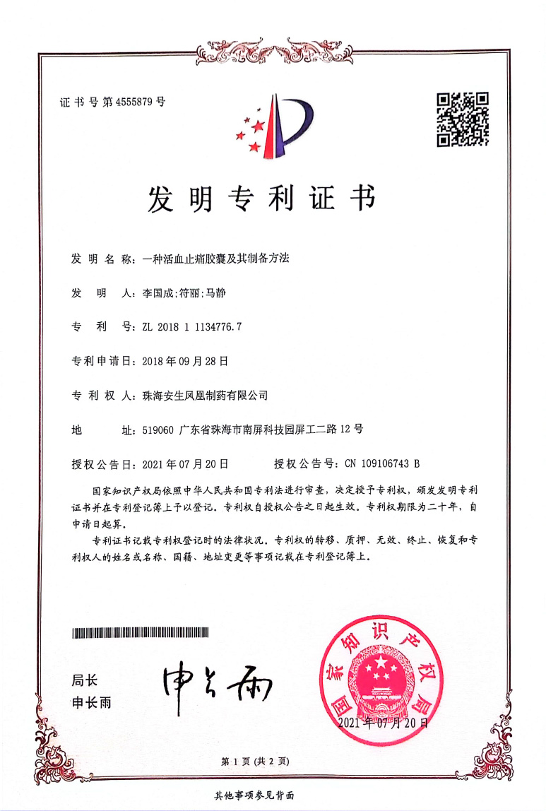 一种活血止痛胶囊及其制备方法